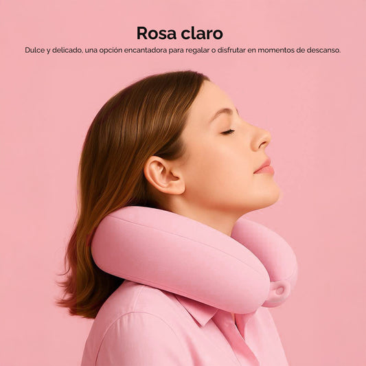 Almohada cervical en forma de U para viaje – Rosa Claro 55178