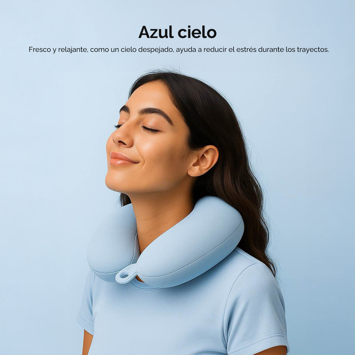 Almohada cervical en forma de U para viaje – Azul 55181 Cielo