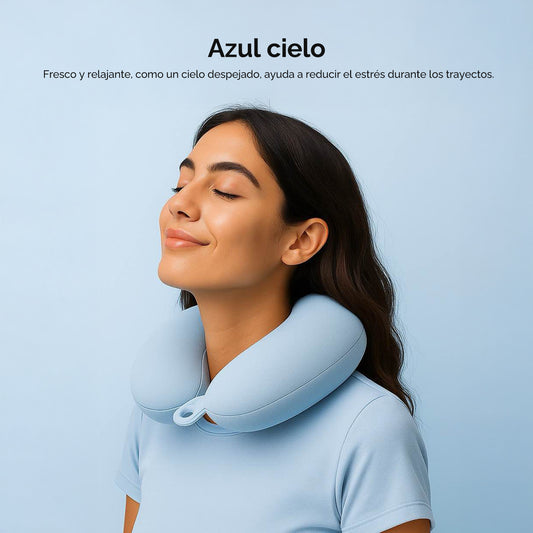 Almohada cervical en forma de U para viaje – Azul 55181 Cielo
