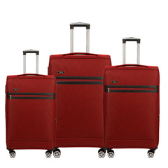 Set de tres maletas de tela jaspeada medianas para viajes prácticos y cómodos, tamaños 20/24/28 pulgadas, resistencia y estilo garantizados, con ruedas giratorias de 360°, bolsillos amplios y cierre de buena calidad LV615