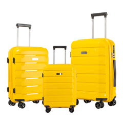 Set de 3 Maletas Rígidas PP — Tamaños 20"/24"/28", Resistentes, Elegantes y Ligeras LG5800 5770