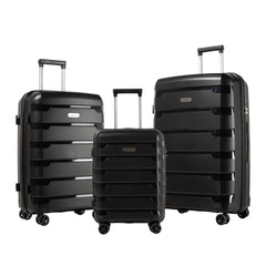 Set de 3 Maletas Rígidas PP — Tamaños 20"/24"/28", Resistentes, Elegantes y Ligeras LG5800 5770