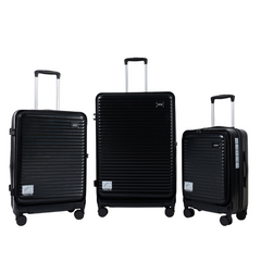 Juego de 3 Maletas Rígidas con Bolsillo Frontal – 20/24/28 pulgadas, Equipaje de Mano Ajustable con Ruedas 360°, Maletas Resistentes de Gran Capacidad LG6191 LG6190