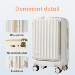 Maleta de Cabina 20 Pulgadas (55x37x23 cm), Expandible, ABS+PC, Equipaje de Mano Rígido y Ligero con 4 Ruedas Dobles Giratorias 360° y Cerradura TSA LG619