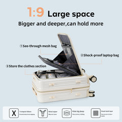 Maleta de Cabina 20 Pulgadas (55x37x23 cm), Expandible, ABS+PC, Equipaje de Mano Rígido y Ligero con 4 Ruedas Dobles Giratorias 360° y Cerradura TSA LG619