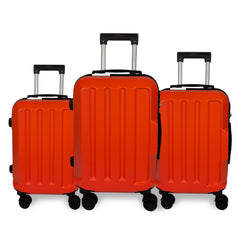 Set de 3 Maletas ABS Ultra-Duraderas y Ligeras en Negro, Tamaños 20/24/28 Pulgadas para Viajeros Ávidos LG6137 LG6138