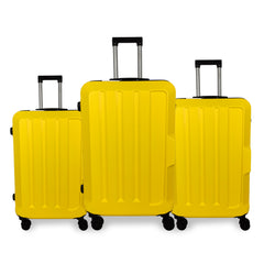 Set de 3 Maletas ABS Ultra-Duraderas y Ligeras en Negro, Tamaños 20/24/28 Pulgadas para Viajeros Ávidos LG6137 LG6138
