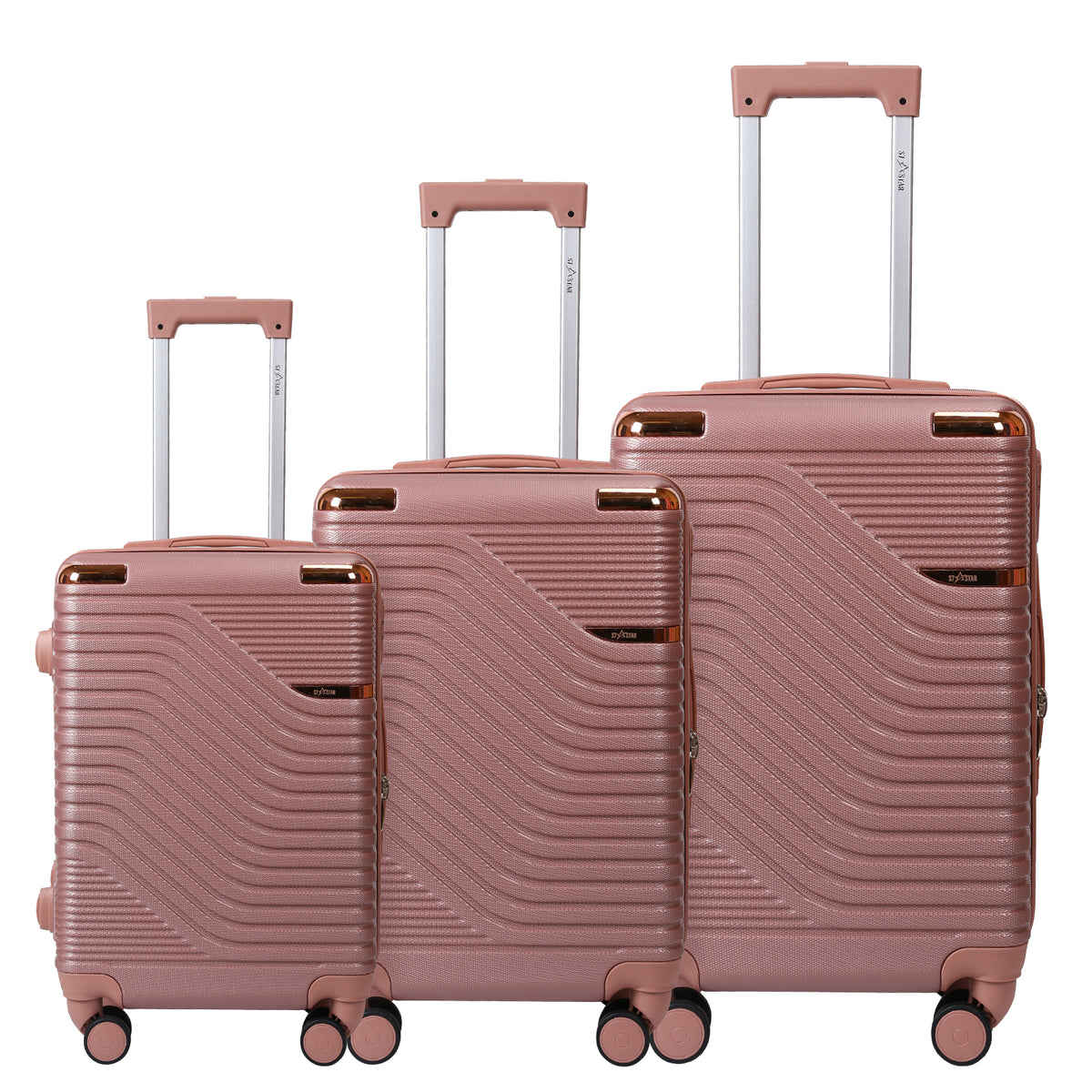 Juego de Maletas Rígidas con Diseño de Ondas y Candado de Seguridad – Set de 3 Piezas LG6156