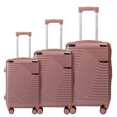 Juego de Maletas Rígidas con Diseño de Ondas y Candado de Seguridad – Set de 3 Piezas LG6156