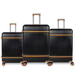 Juego de 3 Maletas Rígidas S7 STAR de ABS con Ruedas Giratorias Suaves, Cerradura TSA, Estilo Marrón/Marfil, Tamaños 20/24/28 Pulgadas – Ligeras y Resistentes, Perfectas para Vacaciones en Familia y Viajes de Negocios LG613