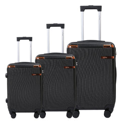Juego de Maletas Rígidas con Diseño de Rayas y Candado de Seguridad – Set de 3 Piezas LG6159 LG6181
