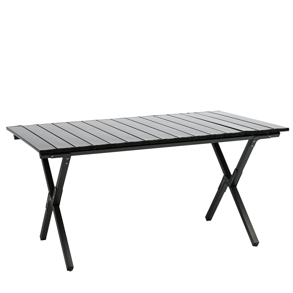 VC53914 Mesa Plegable de Camping de Aluminio Negra Mediana (87×60×41cm)