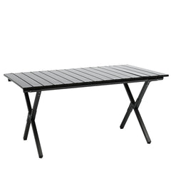 VC53914 Mesa Plegable de Camping de Aluminio Negra Mediana (87×60×41cm)