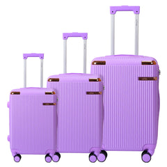 Juego de Maletas Rígidas con Diseño de Rayas y Candado de Seguridad – Set de 3 Piezas LG6159 LG6181