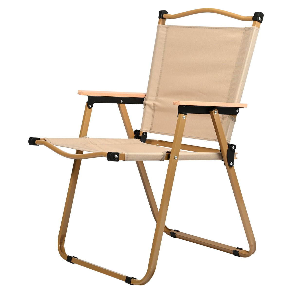 VC5390 Silla Plegable de Camping con Reposabrazos de Madera – Estilo Minimalista