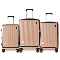 Set de 3 Maletas Premium de Cabina con Apertura Frontal, Cuerpo de ABS, Ruedas Giratorias, Cierre Seguro LG6178 LG61779
