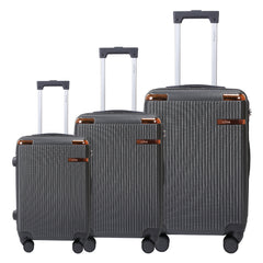 Juego de Maletas Rígidas con Diseño de Rayas y Candado de Seguridad – Set de 3 Piezas LG6159 LG6181