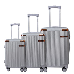 Juego de Maletas Rígidas con Diseño de Rayas y Candado de Seguridad – Set de 3 Piezas LG6159 LG6181