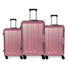 Set de 3 Maletas ABS Ultra-Duraderas y Ligeras en Negro, Tamaños 20/24/28 Pulgadas para Viajeros Ávidos LG6137 LG6138