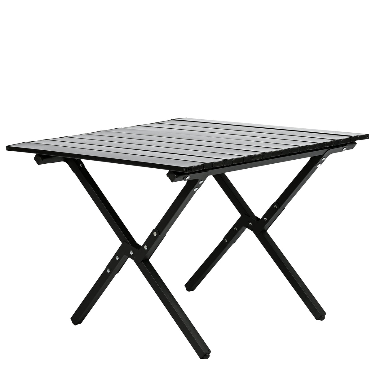 VC53913 Mesa Plegable de Camping de Aluminio Negra Pequeña (60×60×41cm)