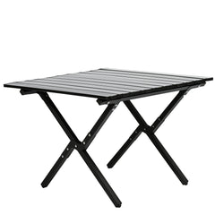 VC53913 Mesa Plegable de Camping de Aluminio Negra Pequeña (60×60×41cm)