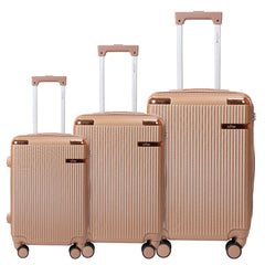 Juego de Maletas Rígidas con Diseño de Rayas y Candado de Seguridad – Set de 3 Piezas LG6159 LG6181