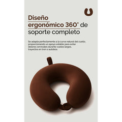 Almohada cervical en forma de U para viaje – Marrón oscuro 53091