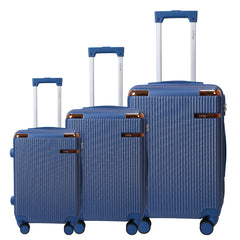 Juego de Maletas Rígidas con Diseño de Rayas y Candado de Seguridad – Set de 3 Piezas LG6159 LG6181