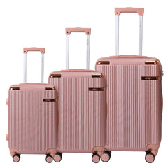 Juego de Maletas Rígidas con Diseño de Rayas y Candado de Seguridad – Set de 3 Piezas LG6159 LG6181