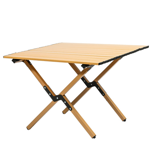 Mesa Plegable de Camping de Aluminio Color Madera Pequeña (60×60×41cm) VC53910