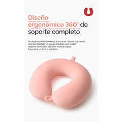 Almohada cervical en forma de U para viaje – Rosa 53016