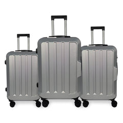 Set de 3 Maletas ABS Ultra-Duraderas y Ligeras en Negro, Tamaños 20/24/28 Pulgadas para Viajeros Ávidos LG6137 LG6138
