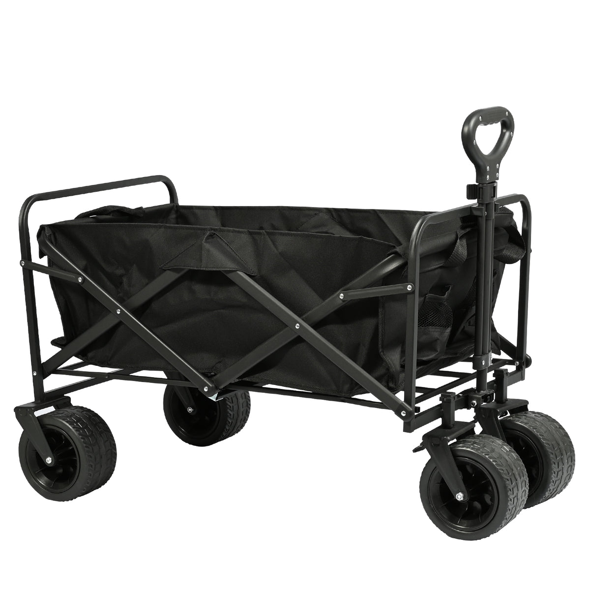 Carrito Plegable de Camping con Ruedas Todo Terreno - Negro VC53947