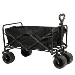 Carrito Plegable de Camping con Ruedas Todo Terreno - Negro VC53947