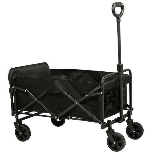 Carro Plegable de Camping con Ruedas de 5”-Negro VC53956