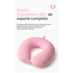 Almohada cervical en forma de U para viaje – Rosa Claro 55178