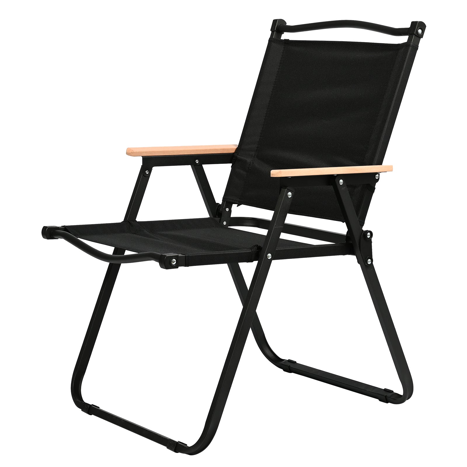 VC5390 Silla Plegable de Camping con Reposabrazos de Madera – Estilo Minimalista