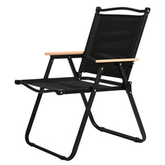 Silla Plegable de Camping con Reposabrazos de Madera – Estilo Minimalista VC5390