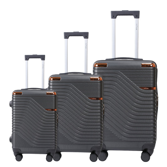 Juego de Maletas Rígidas con Diseño de Ondas y Candado de Seguridad – Set de 3 Piezas LG6156
