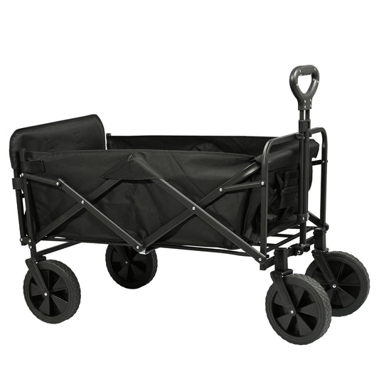 Carro Plegable de Camping con Ruedas de 8”-Negro VC53952
