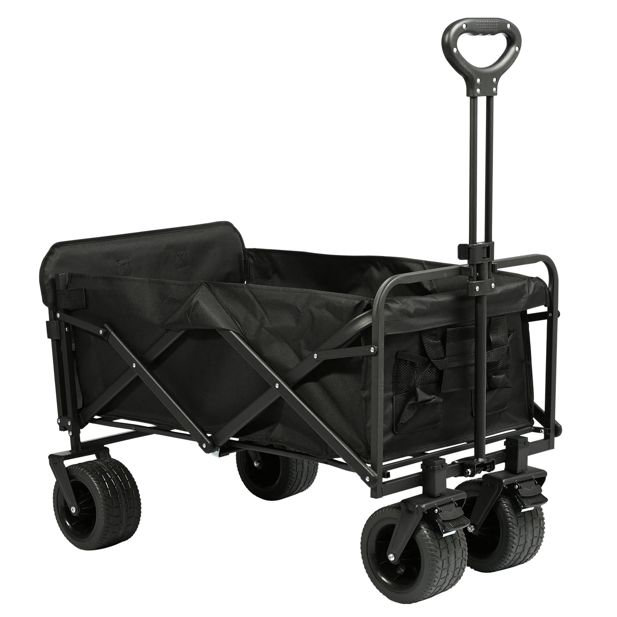 Carro Plegable de Camping con Ruedas de 7”-Negro VC53954