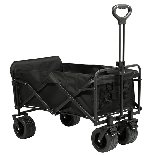 Carro Plegable de Camping con Ruedas de 7”-Negro VC53954