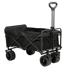 Carro Plegable de Camping con Ruedas de 7”-Negro VC53954
