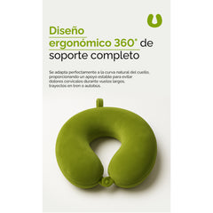 Almohada cervical en forma de U para viaje – Verde Hierba 53018