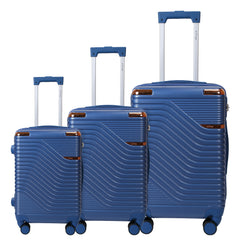 Juego de Maletas Rígidas con Diseño de Ondas y Candado de Seguridad – Set de 3 Piezas LG6156
