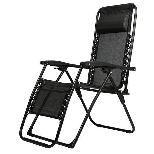 Silla Reclinable de Gravedad Cero para Camping – con Cojín y Reposapiés VC5854 VC53921