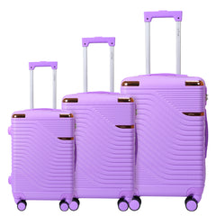 Juego de Maletas Rígidas con Diseño de Ondas y Candado de Seguridad – Set de 3 Piezas LG6156