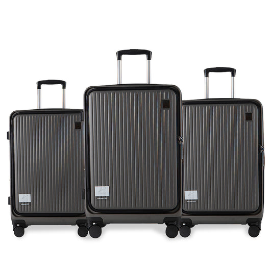 Set de 3 Maletas Premium de Cabina con Apertura Frontal, Cuerpo de ABS, Ruedas Giratorias, Cierre Seguro LG6178 LG61779
