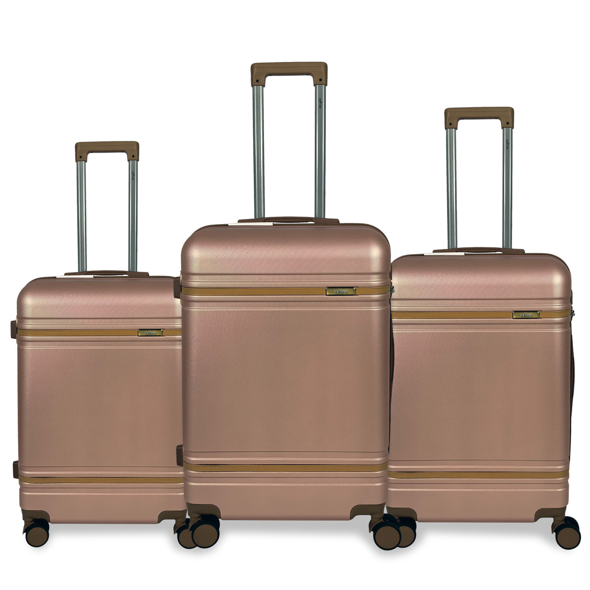 Juego de 3 Maletas Rígidas S7 STAR de ABS con Ruedas Giratorias Suaves, Cerradura TSA, Estilo Marrón/Marfil, Tamaños 20/24/28 Pulgadas – Ligeras y Resistentes, Perfectas para Vacaciones en Familia y Viajes de Negocios LG613
