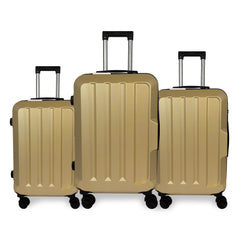 Set de 3 Maletas ABS Ultra-Duraderas y Ligeras en Negro, Tamaños 20/24/28 Pulgadas para Viajeros Ávidos LG6137 LG6138